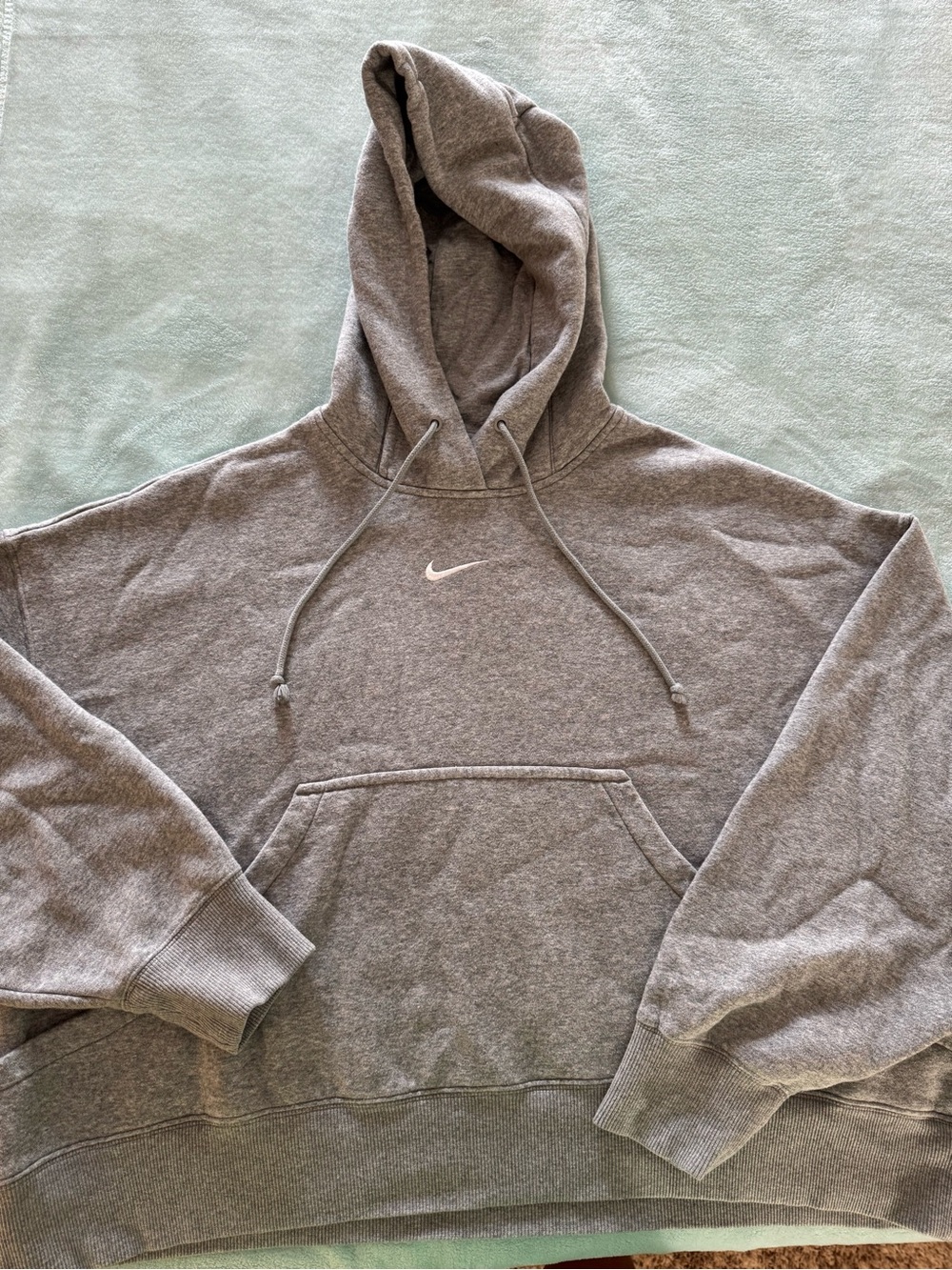 Women’s Nike Phoenix Over-Oversized Gray Fleece Pullover Hoodie Size Medium